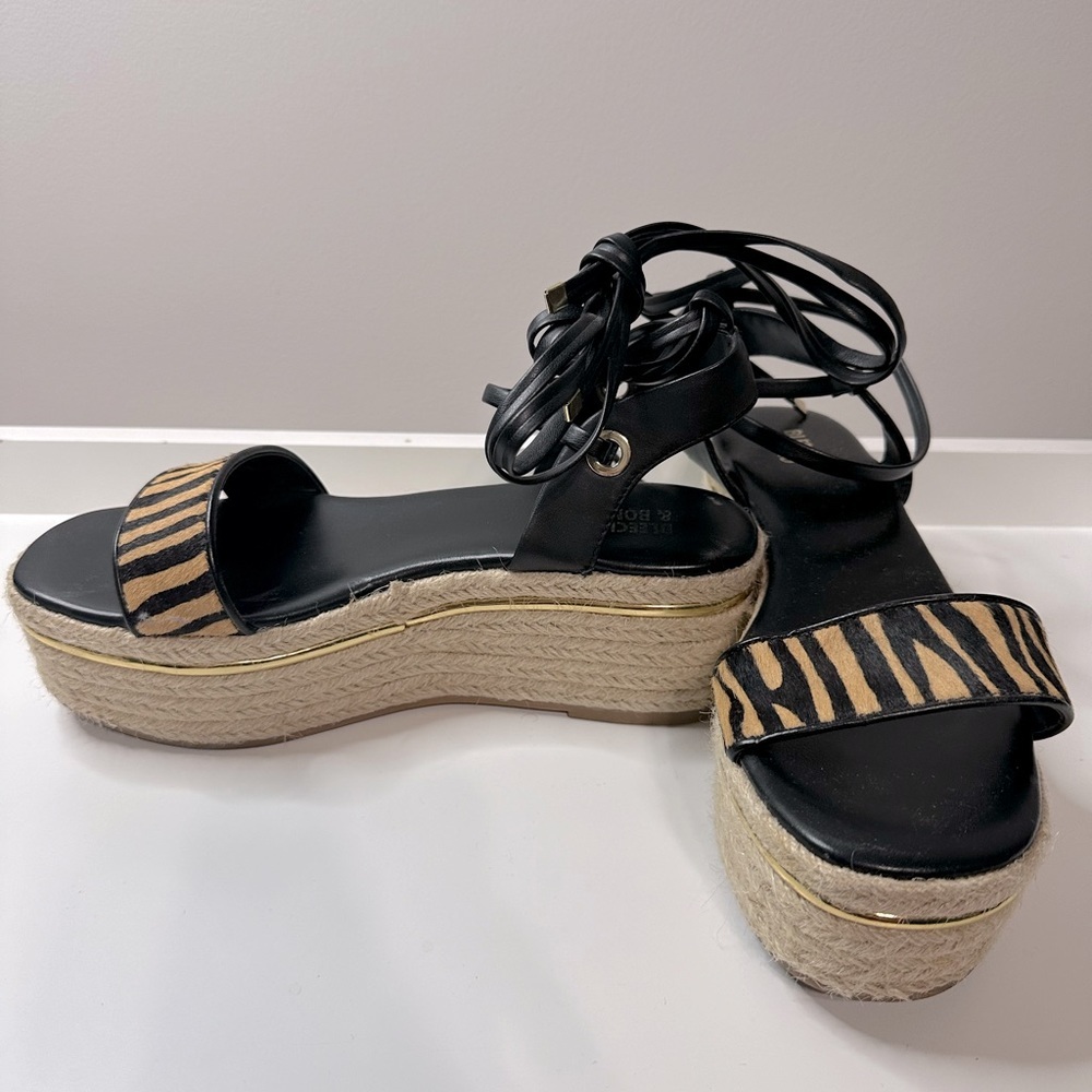 Bleecker & Bond Platform tie Strap with Animal Print Strap and Espadrille Base - Picture 4 of 4